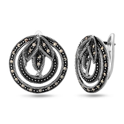 Серьги, марказит, SL-AGA390