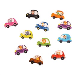Настольная деревянная игра МЕМО «Машинки» (24 фишки в пакете)