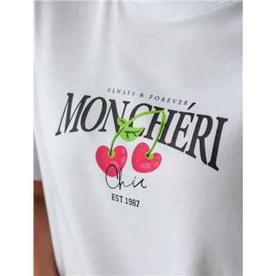 Футболка с принтом свободная эластичная из премиального хлопка