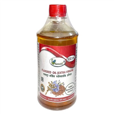 FLAXSEED OIL Extra Virgin, Karmeshu (ЛЬНЯНОЕ МАСЛО первого отжима, Кармешу), 500 мл.