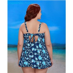 318001 узор Купальник раздельный платье (56-64)