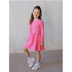 Платье Эля горох на розовом