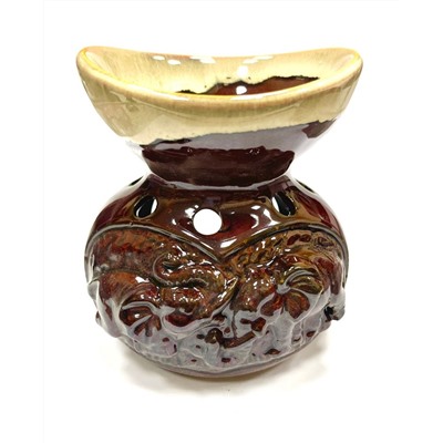Аромалампа ИГРАЮЩИЕ СЛОНЫ (керамика, разные цвета, 11 см.), 1 шт.