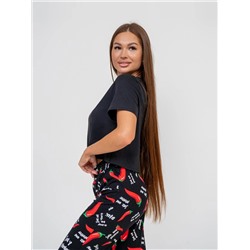 Костюм женский Текс-Плюс, цвет черный красный