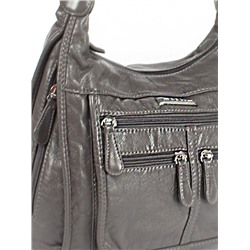Сумка женская искусственная кожа Guecca-RY 803-1,  1отд+карм/пер,  плечевой ремень,  серый 257382