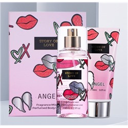 (ЗАМЯТА КОРОБКА) Набор парфюмированный спрей + лосьон для тела ANGEL, 88 мл. + 90 мл.