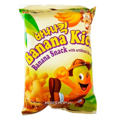 Кукурузные снэки с бананом Nongshim, Корея, 45 г