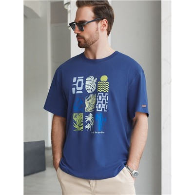 Свободная футболка  с авторским принтом