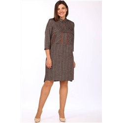 Lady Style Classic 1684/4 темно-серый_с_оранжево-желтой_полоской, Платье