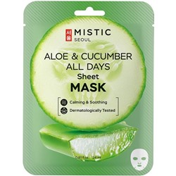MISTIC ALOE&CUCUMBER Маска тканевая с экстр.алоэ и огурца 24мл