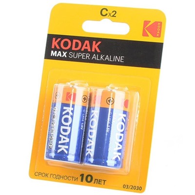 Батарейка  Kodak MAX Super  LR14 (большая) алкалиновая BL-2