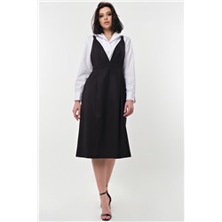 Сарафан офисный миди под блузку черный