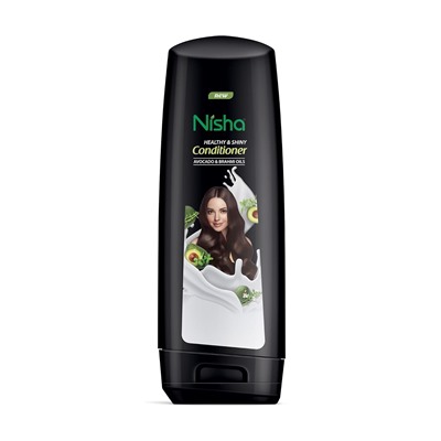 Healthy & Shiny CONDITIONER AVOCADO & BRAHMI OILS, Nisha (КОНДИЦИОНЕР для здоровья и сияния волос С МАСЛАМИ АВОКАДО И БРАХМИ, Ниша), бутылка, 180 мл.