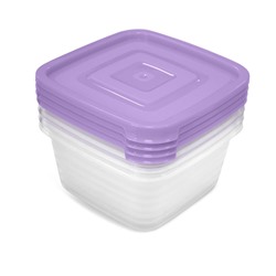 Контейнер для продуктов (СВЧ) "Унико" квадратный 0,45л набор 4шт. (18шт)