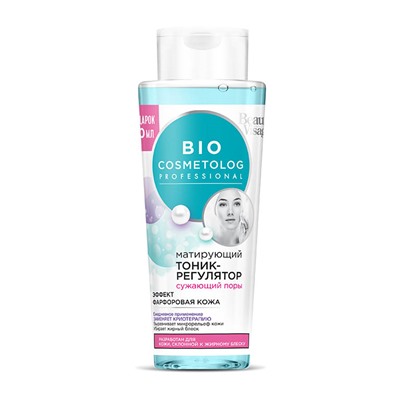 Bio Cosmetolog Матирующий тоник-регулятор сужающий поры, эффект Фарфоровой кожи 260мл