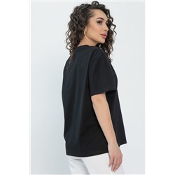 Футболка Аника (черная/коты) Б13494-20М