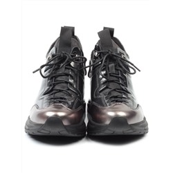 CXR118-2P BLACK/BRONZE Ботинки женские (натуральная кожа, байка) размер 37