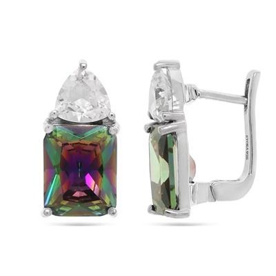 Серьги из серебра мистик кварц, Эмилия