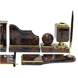 Настольный набор из обсидиана "Орел".