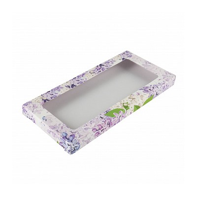 Коробка под шоколадку "Сирень" с окном 18*9*1,4 см