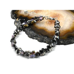 Браслет из циркона бабочка 6*8мм цв.турмалин, 18см