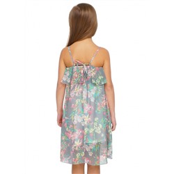 CLE Сарафан дев.872696/72шфн, т.серый/св.зелёный