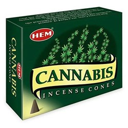 Hem Incense CONES CANNABIS (Благовония конусы КАННАБИС, Хем), уп. 10 конусов.