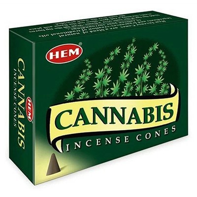 Hem Incense CONES CANNABIS (Благовония конусы КАННАБИС, Хем), уп. 10 конусов.