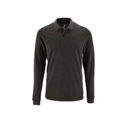 Рубашка поло мужская с длинным рукавом Perfect LSL Men, черный меланж
