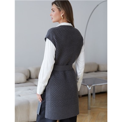 Удлиненный жилет из пряжи с кашемиром