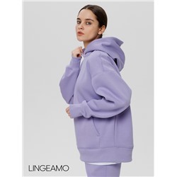 Женский худи оверсайз из футера с начесом Lingeamo сиреневый ВК-24 (32)