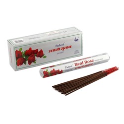 Tulasi REAL ROSE Incense Sticks, Sarathi (Туласи благовония НАСТОЯЩАЯ РОЗА, Саратхи), уп. 20 палочек.