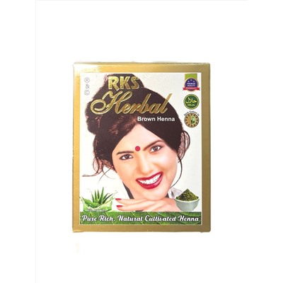 Herbal BROWN Henna, RKS (Индийская хна для волос КОРИЧНЕВАЯ), 1 уп. (6 пак. по 10 г.)