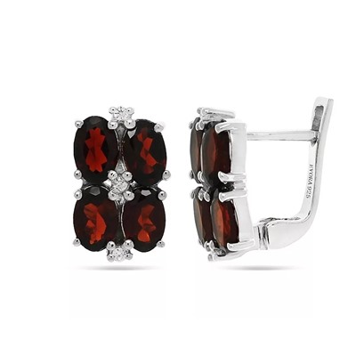 Серьги из серебра гранат, Келли