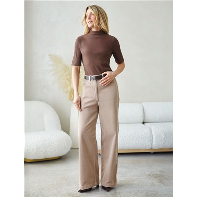 Водолазка из фактурного трикотажа в рубчик