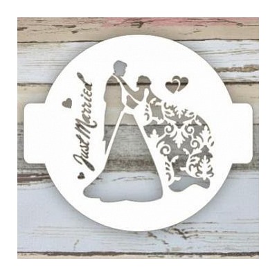 Трафарет для торта "Молодожены", 24 см Just Married