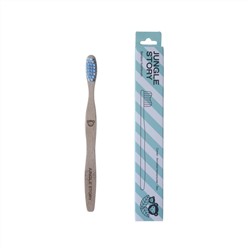 BLUE, Antibacterial, Eco, Bamboo Toothbrush, SOFT, Jungle Story (СИНЯЯ, детская, антибактериальная, эко, бамбуковая зубная щётка), 1 шт.