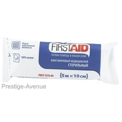 Бинт марлевый FirstAid медицинский стерильный 5х10 см