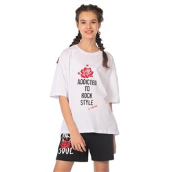 Комплект детский (футболка/шорты) Белый/чёрный