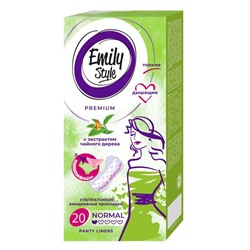 EMILY STYLE Прокладки ежедневные MULTIFORM DEO (чайное дерево) 20шт ультратонкие (зеленые)
