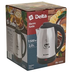 Чайник электрический 1500 Вт, 2 л DELTA DL-1333 "Coffee time" черный