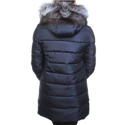 029 Пальто зимнее женское (холлофайбер, натуральный мех чернобурки) размер 42