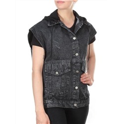 808 DARKGREY/BLACK Джинсовый жилет женский (100% хлопок) размер 56 российский