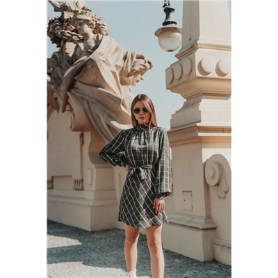 Mirolia 831 серая_клетка, Платье