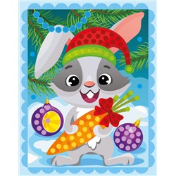 Детский набор рисунок из страз «Зайчонок с подарком»