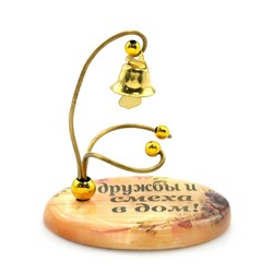 Оберег из селенита "Колокольчик дружбы и смеха в дом",  60*45*45мм