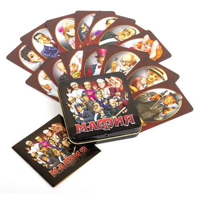 Карточная игра «Мафия» в жестяной коробке