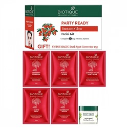 PARTY READY Instant Glow Facial Kit, Biotique (Набор для всех типов кожи ГОТОВА ДЛЯ ВЕЧЕРИНКИ, Биотик), 65 г. - СРОК ГОДНОСТИ ДО 31 ИЮЛЯ 2025 ГОДА