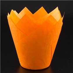 Капсула - тюльпан для выпечки оранжевая 80*50, 20 шт