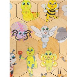 Пазл деревянный «Занимательные соты. Букашки»